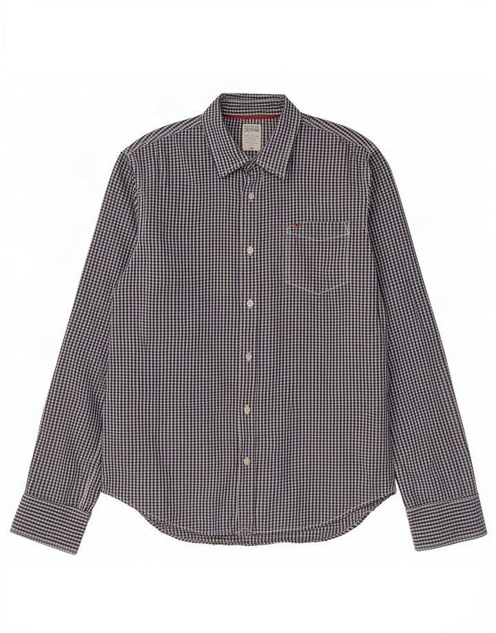 Tommy Hilfiger Herreskjorte Stor marineblå Gingham Bomuld