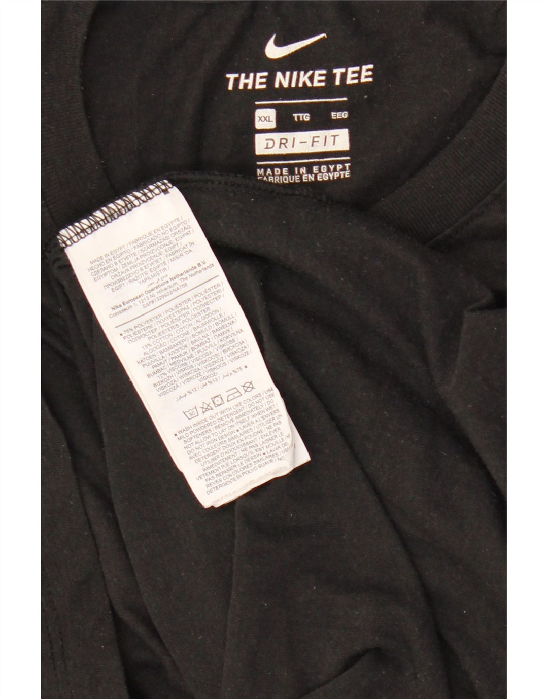 Nike Herre Dri Fit grafisk T-shirt top 2XL sort polyester