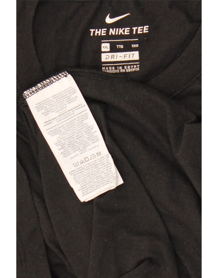 Nike Herre Dri Fit grafisk T-shirt top 2XL sort polyester