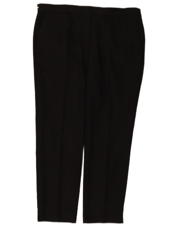 Zara Womens Straight Cropped Trousers XL W32 L25 Black