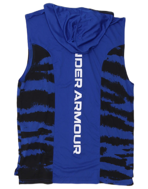 Under Armour Herre Hætte Grafisk Vest Top Stor Blå Animal Print Polyester