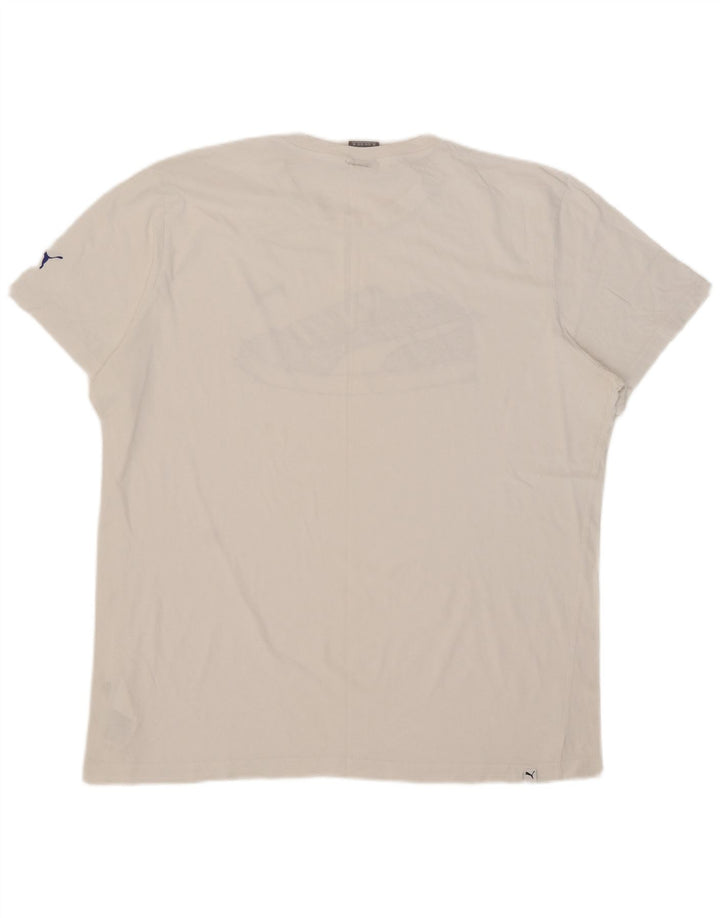 Puma Herre Grafisk T-Shirt Top 2XL Hvid Bomuld