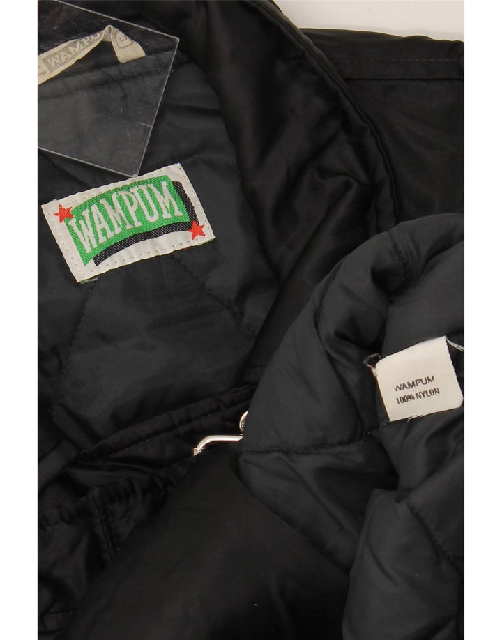 WAMPUM Bikerjakke i overstørrelse til kvinder UK 10 Lille sort nylon