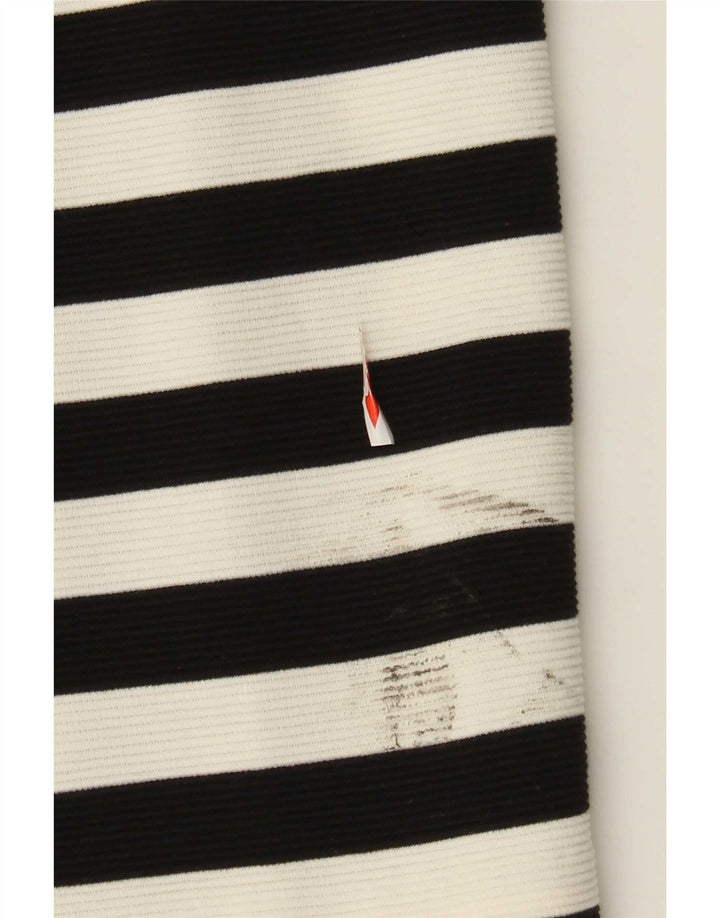 Boden Dame Bodycon Kjole UK 12 Medium Hvid Stribet Bomuld