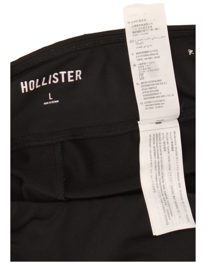 Hollister Womens Leggings UK 16 Large Black Colourblock Polyester