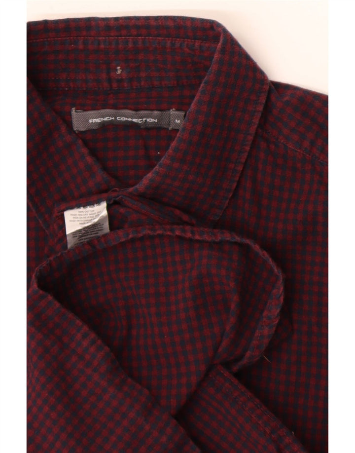 French Connection Herreskjorte Medium Burgundy Gingham Cotton