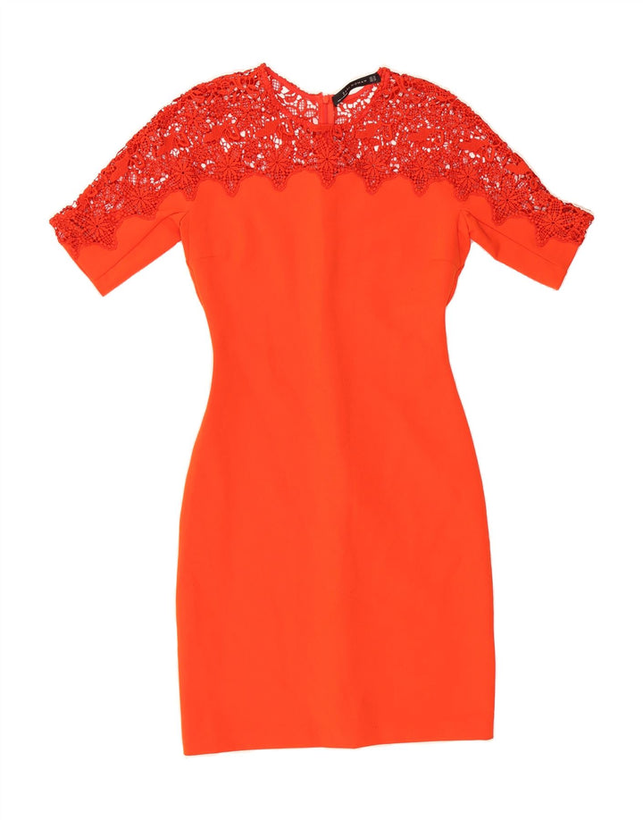 ZARA Womens Bodycon Dress UK 6 XS Red Vintage Zara and Second-Hand Zara from Messina Hembry 