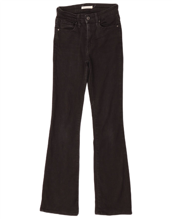 Levi's Womens 725 High Rise Bootcut Jeans W24 L32 Sort Bomuld