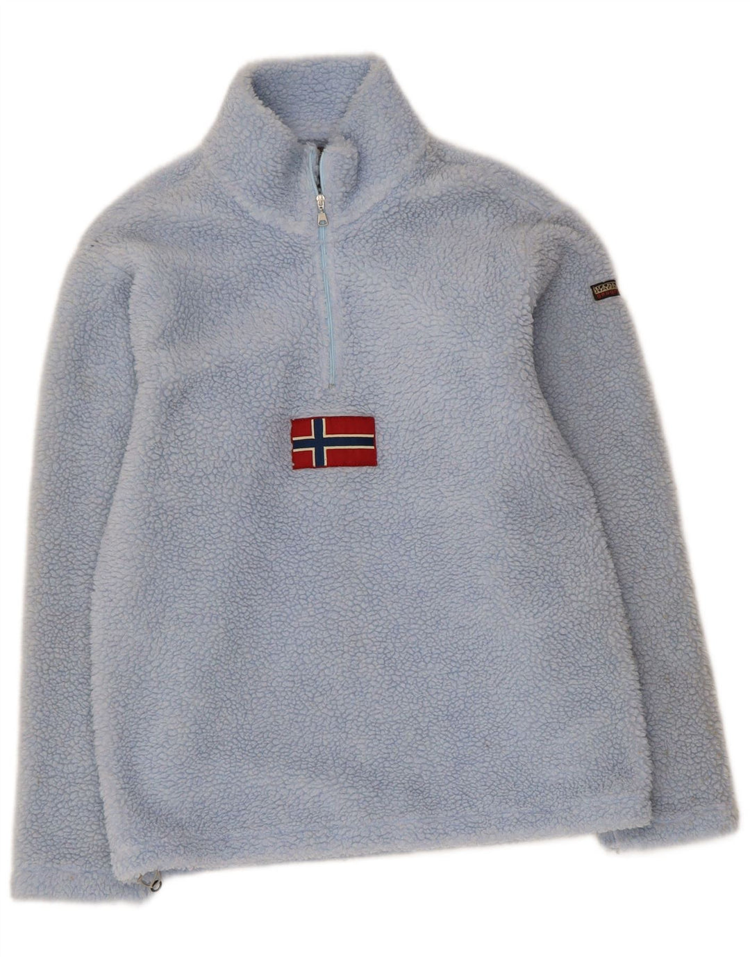 Napapijri Herre Geographic Zip Neck Fleece Jumper Lille Blå Polyester