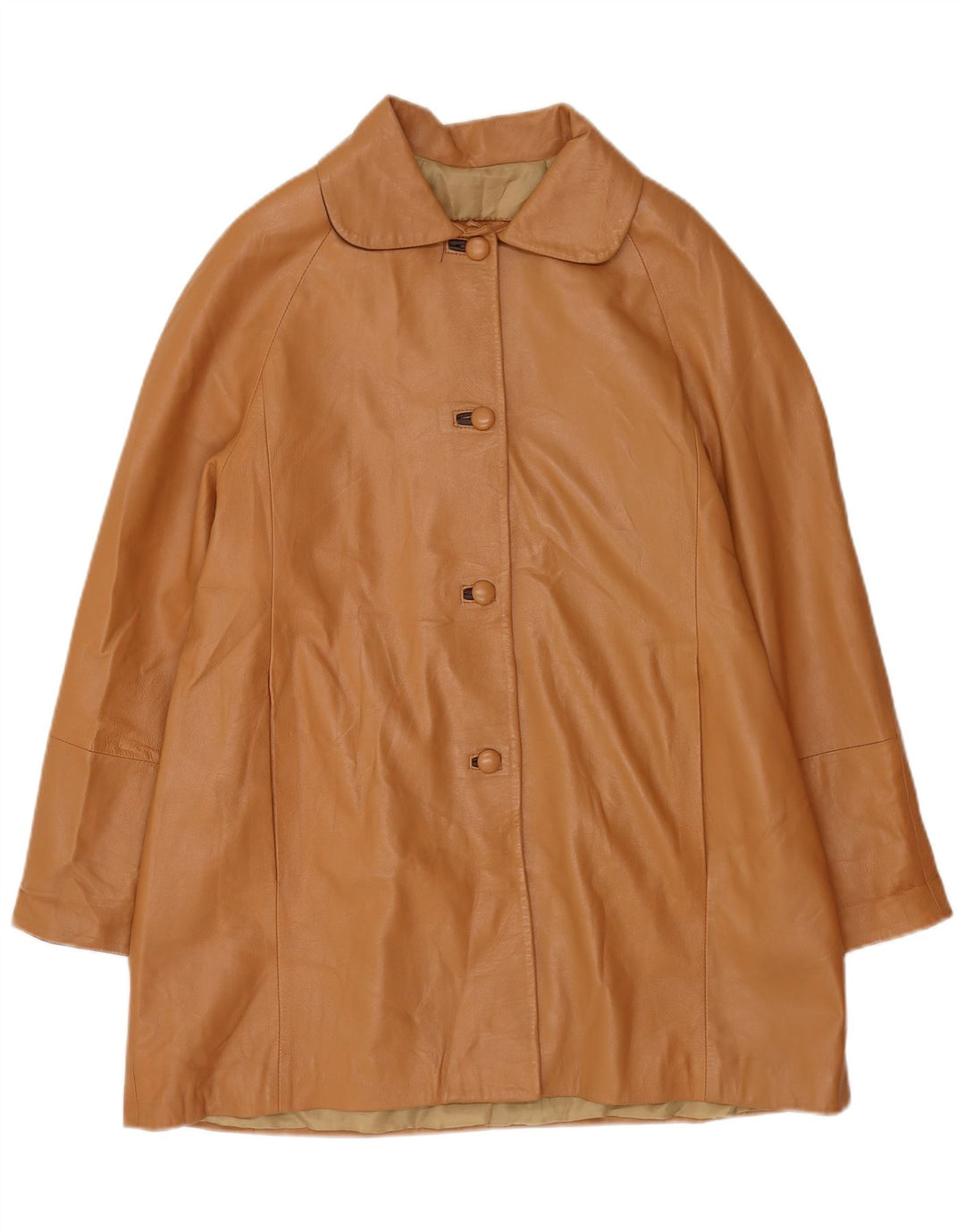 Vintage læderfrakke til kvinder UK 16 Stor brunt læder