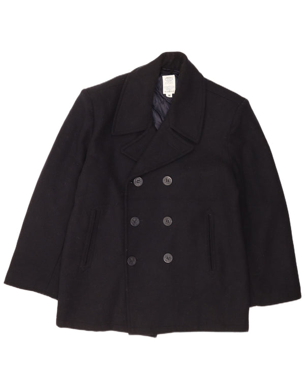 MFH Mens Pea Coat UK 38 Medium Navy Blue Wool