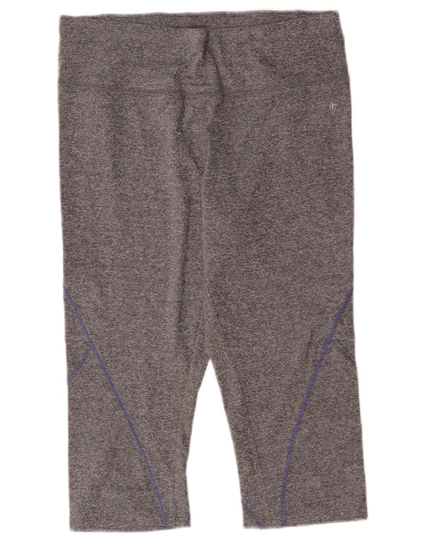 Marks & Spencer Womens Capri Leggings UK 12 Medium Grey Flecked Polyester