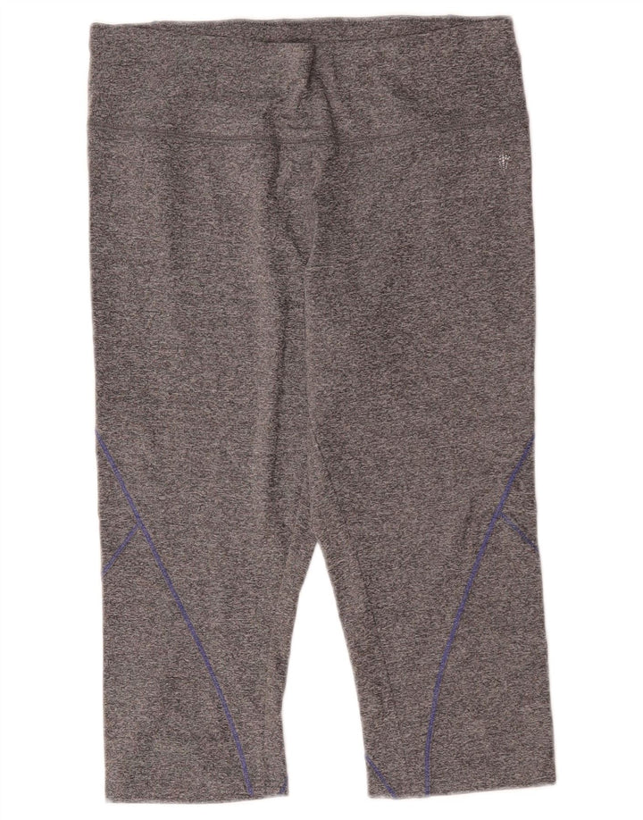 Marks & Spencer Dame Capri Leggings UK 12 Medium Grey Flecked Polyester