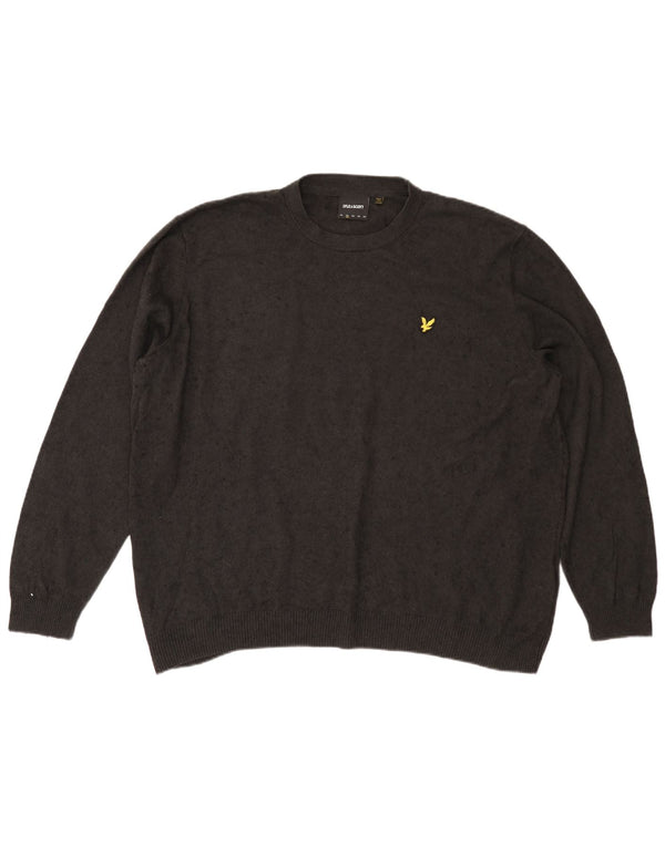 Lyle & Scott Herre sweater med rund hals 2XL grå bomuld