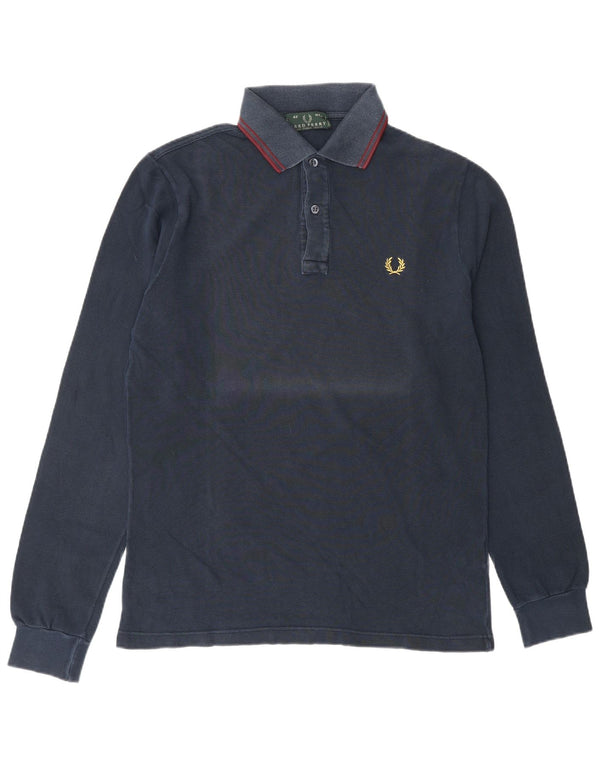 Fred Perry Langærmet herre poloshirt Medium marineblå bomuld