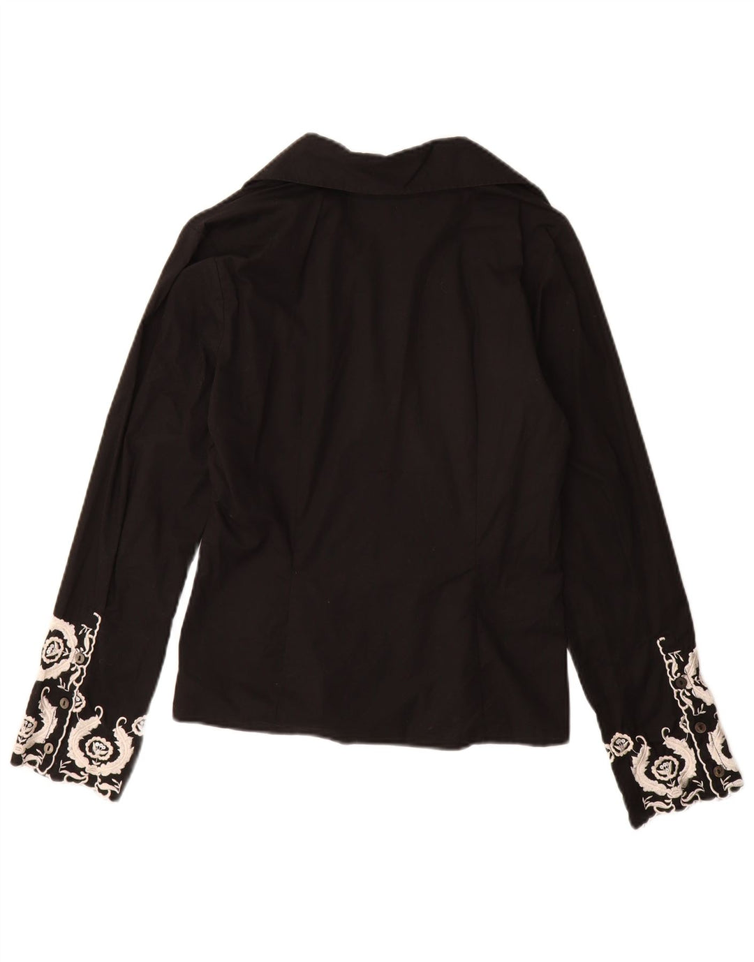 Naracamicie Dame Shirt Bluse UK 12 Medium Black Floral Bomuld