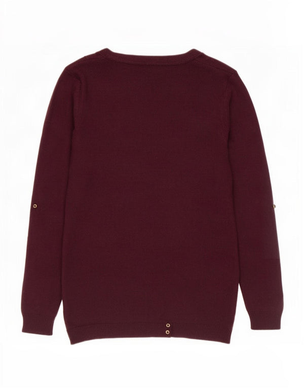 White Stuff Dame Cardigan Sweater UK 14 Medium Burgundy Viscose