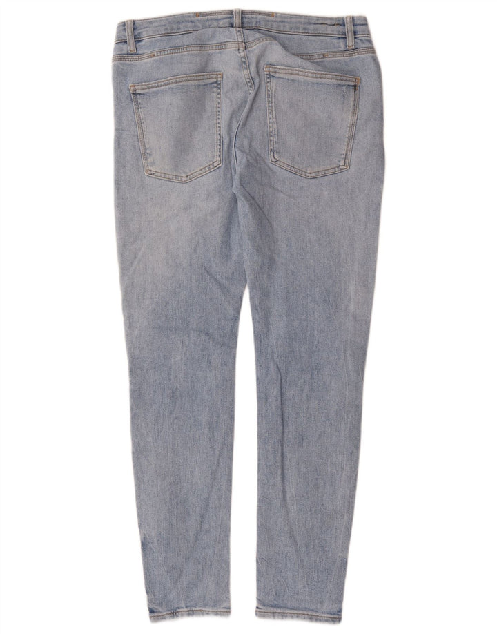 Zara Herre Distressed Slim Jeans EU 40 Medium W31 L30 Blå Bomuld
