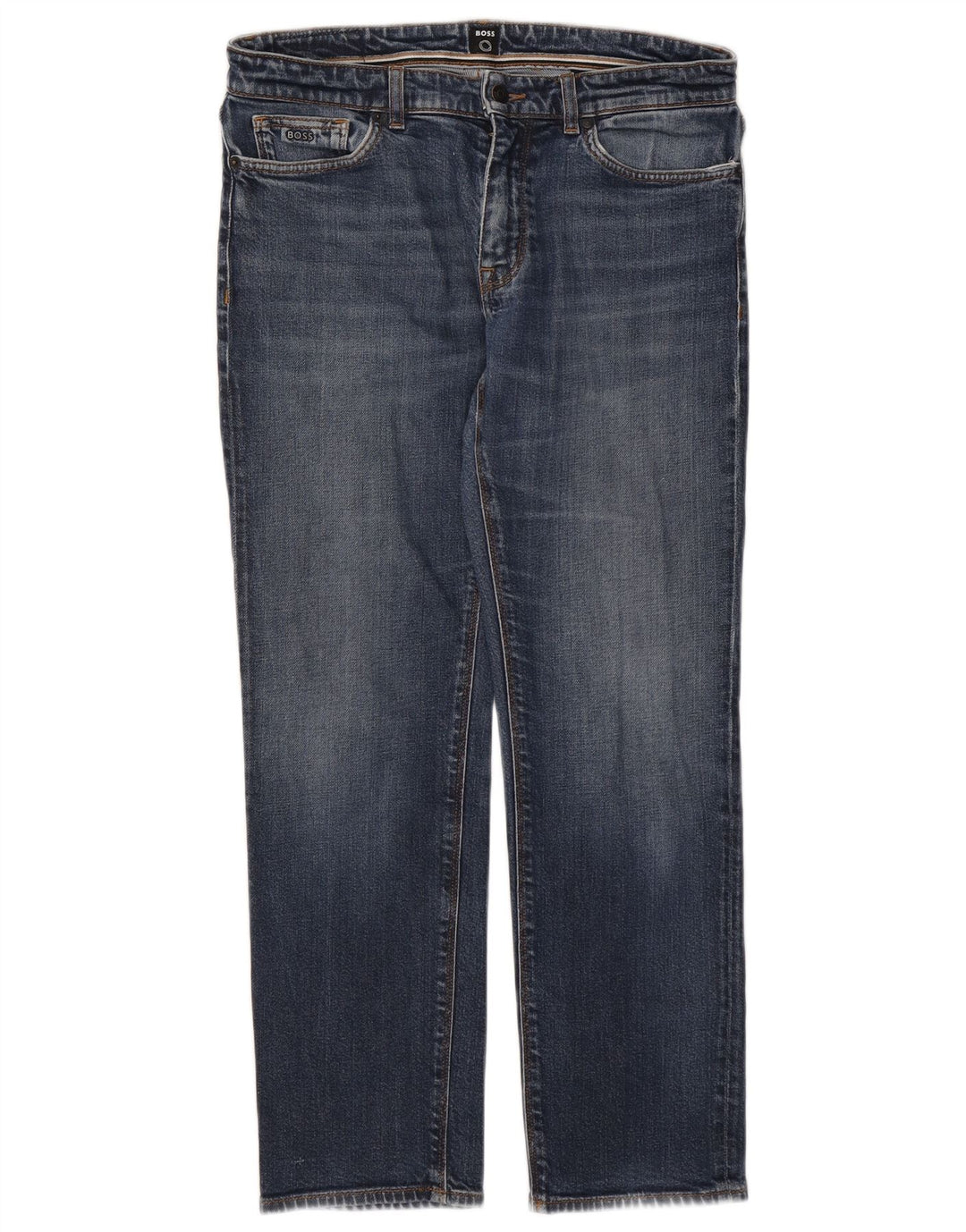 Hugo Boss Straight Jeans til mænd W33 L30 Blå Bomuld