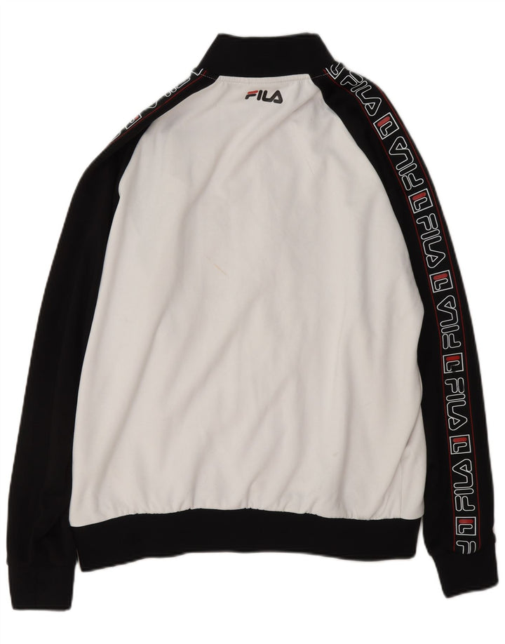 Fila Herre grafisk træningsdragt Topjakke Lille hvid Colourblock Polyester