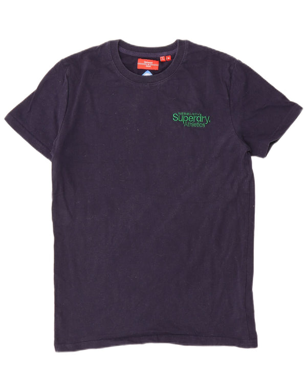 Superdry T-shirt til mænd, medium marineblå bomuld