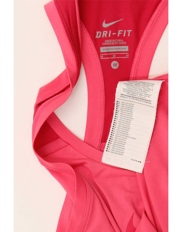 Nike Dame Dri Fit Grafisk Vest Top UK 12 Medium Pink Polyester