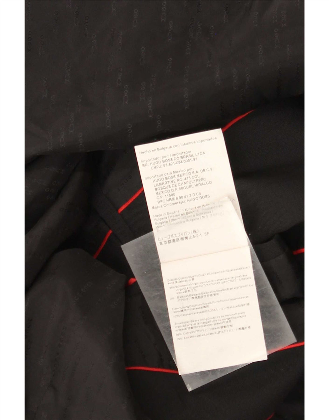 Hugo Boss Herre 2-knaps blazerjakke EU 50 Stor sort uld