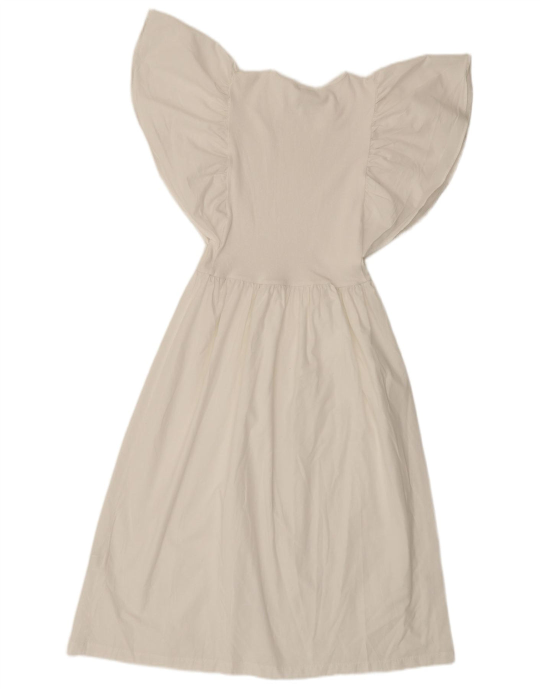 Zara Womens Batwing A-Line Kjole UK 8 Small Off White Polyester