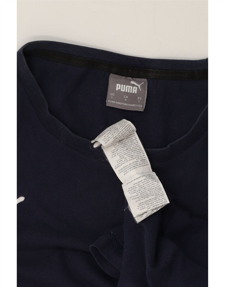 Puma Herre T-Shirt Top Stor Marineblå Bomuld