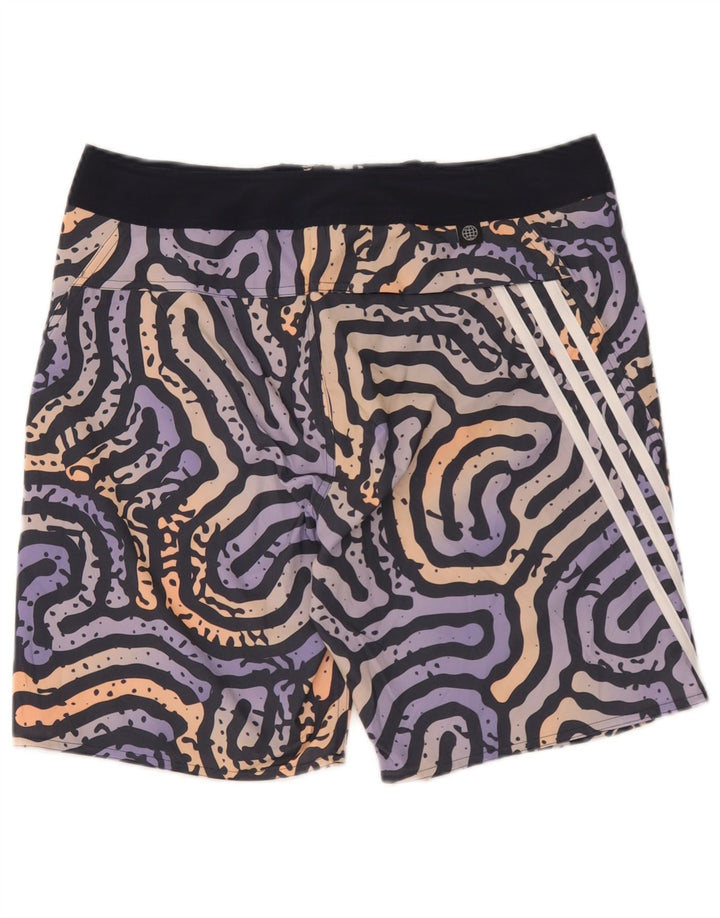 Adidas Badeshorts med abstrakt mønster til mænd, store flerfarvede polyester