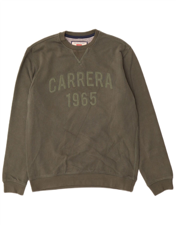 Carrera Herre Grafisk Sweatshirt Jumper Small Khaki Bomuld