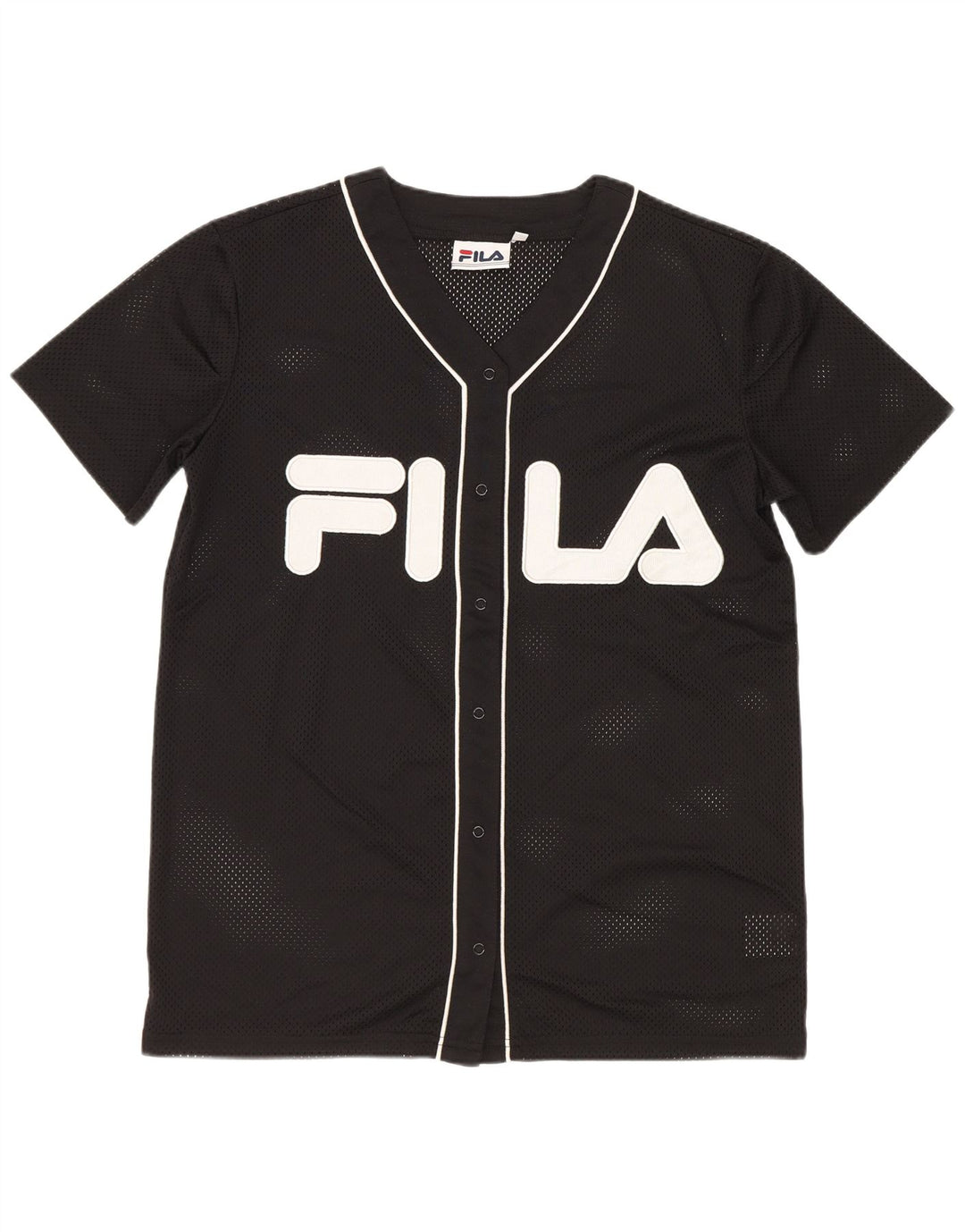 Fila Womens Grafisk Oversized Jersey Top UK 6 XS Sort Polyester