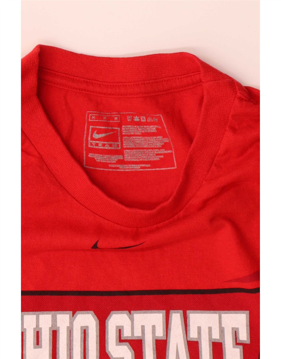 Nike Herre Ohio State Buckeyes Grafisk T-Shirt Top Medium Rød Bomuld