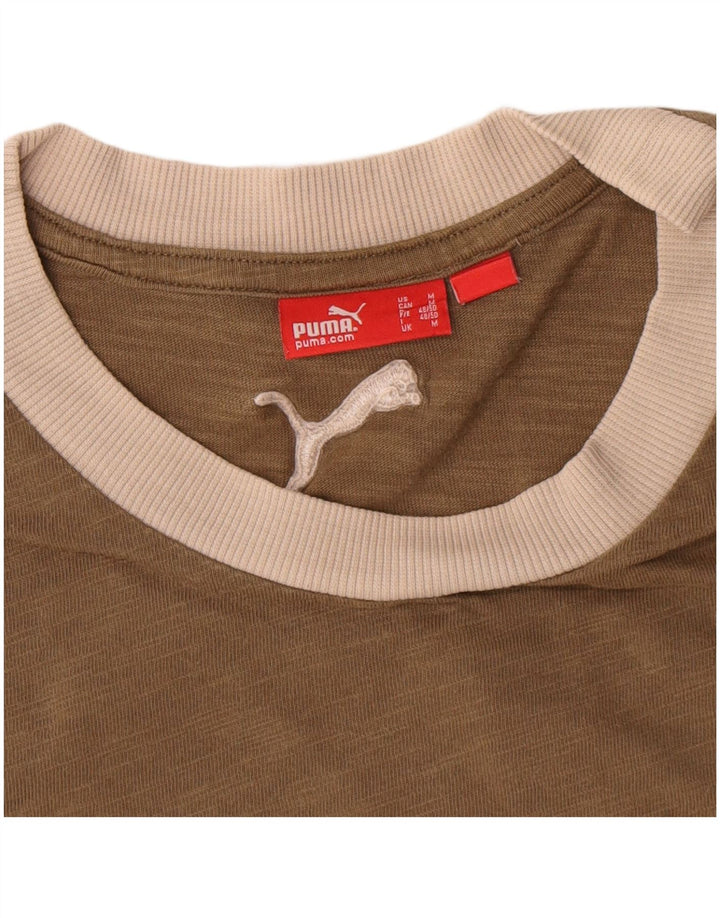 Puma Herre grafisk T-shirt Top Medium Brun Bomuld
