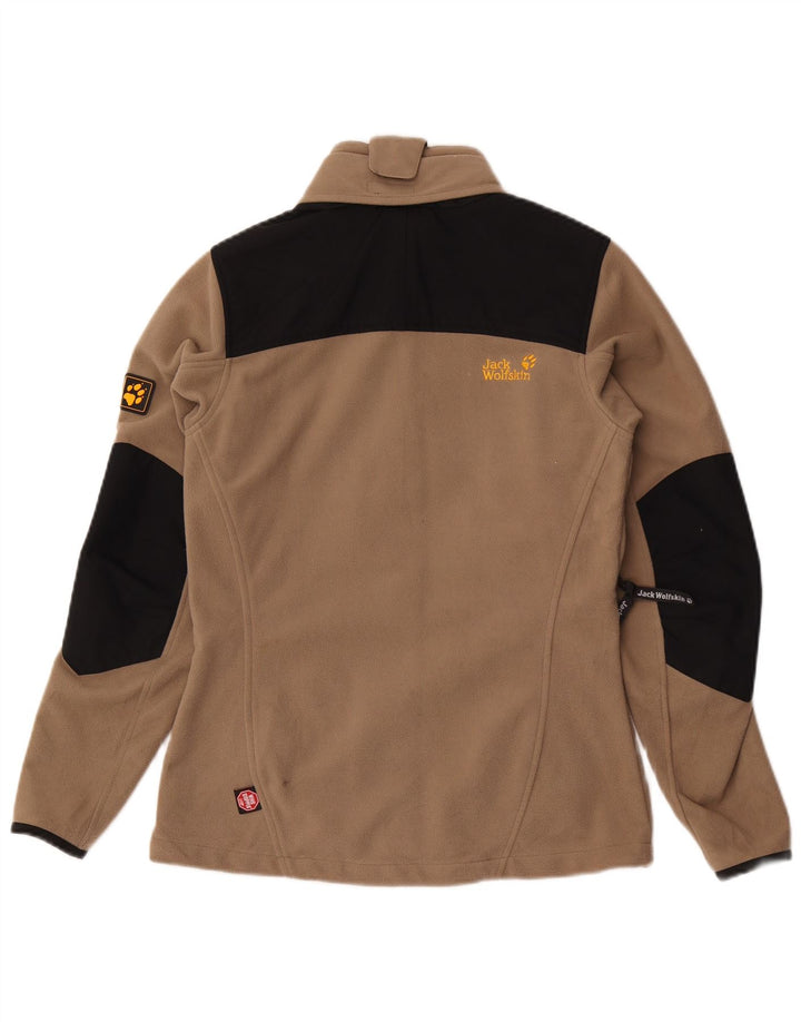 JACK WOLFSKIN Fleecejakke til kvinder UK 10 Small Brown Colourblock Polyester