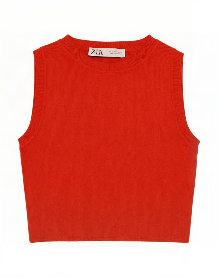 Zara Damevest Top UK 8 Small Red Viscose