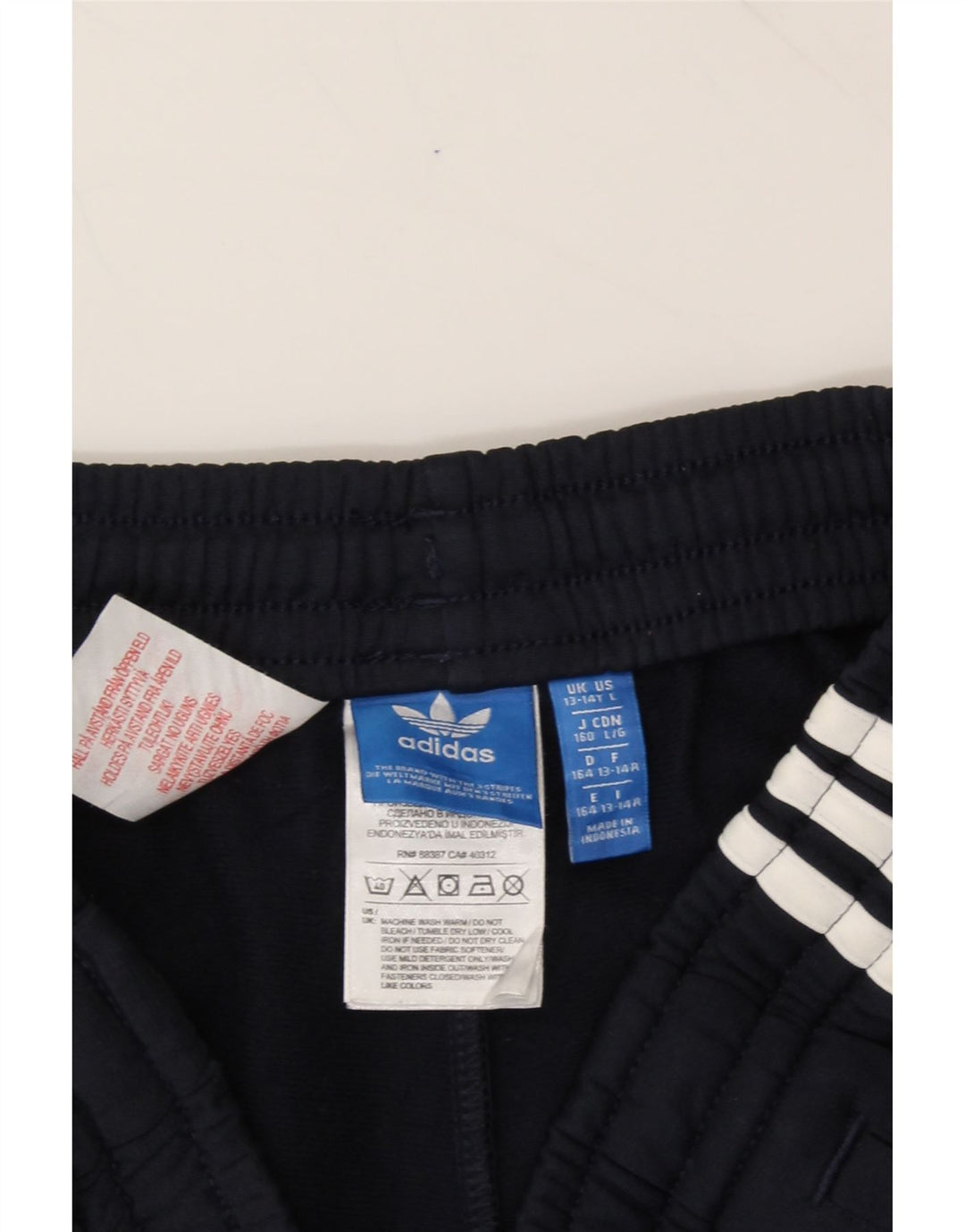 ADIDAS Girls Sport Shorts 13-14 Years Navy Blue Polyester Vintage Adidas and Second-Hand Adidas from Messina Hembry 
