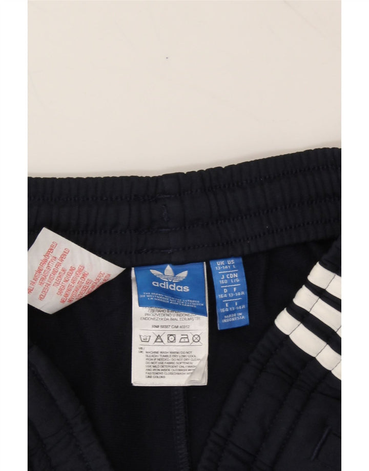 ADIDAS Girls Sport Shorts 13-14 Years Navy Blue Polyester Vintage Adidas and Second-Hand Adidas from Messina Hembry 
