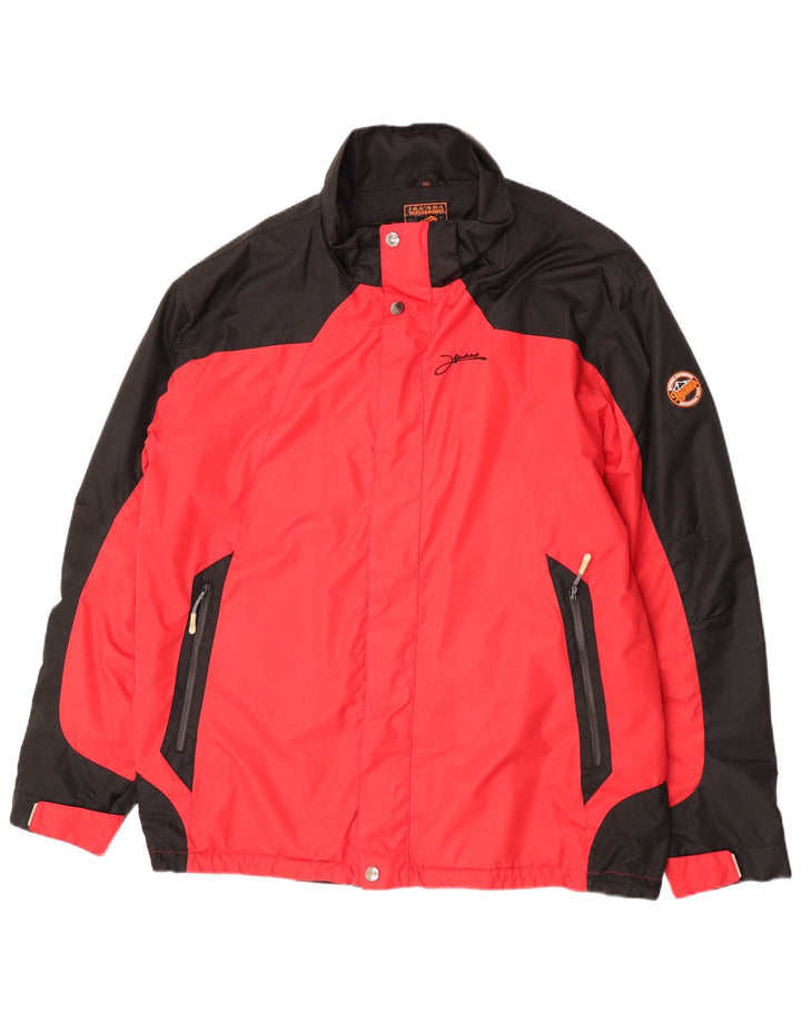 Iguana Regnjakke til mænd UK 46 3XL Rød Colourblock Polyester