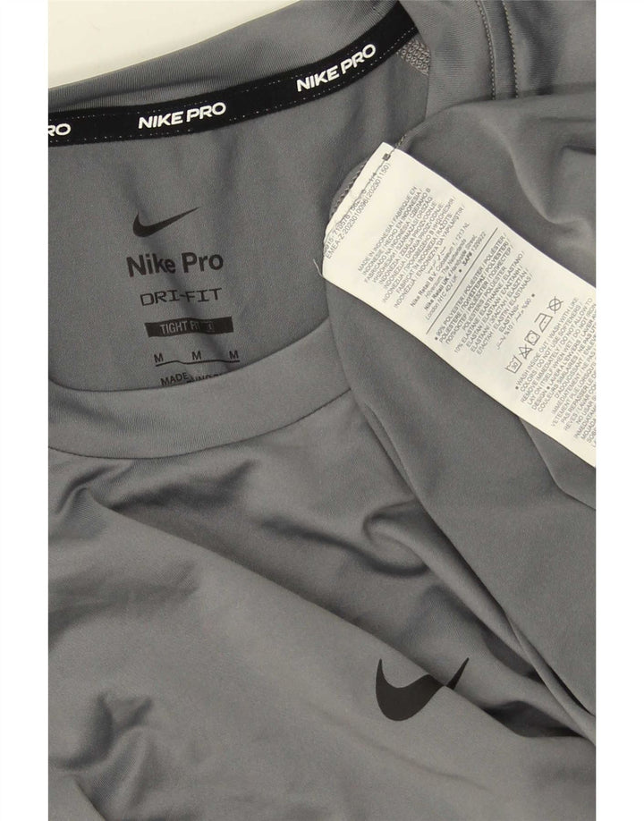 Nike Tight Fit T-shirt top mellemgrå polyester til mænd