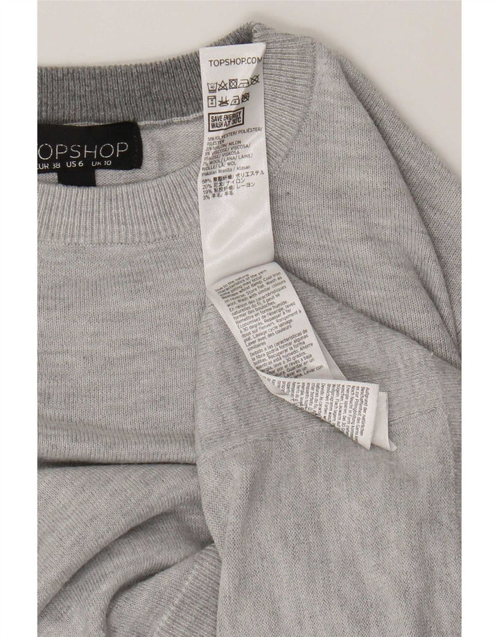 Topshop Dame Oversized Crew Neck sweater UK 10 Small Grey