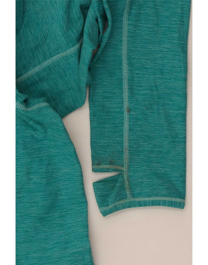 New Balance Womens Zip Neck Pullover Træningsdragt Top UK 12 Medium Green