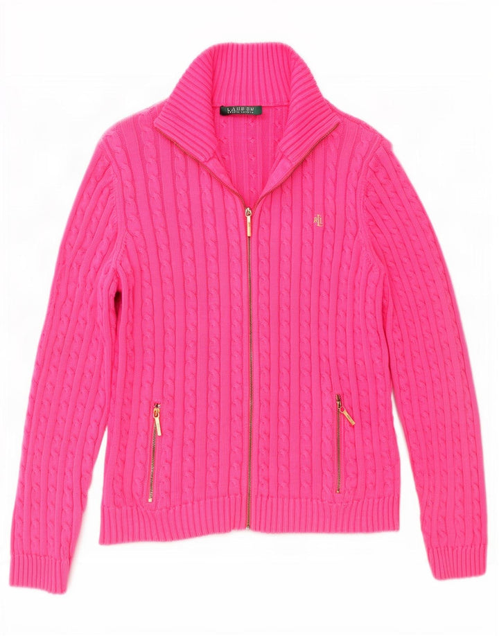 Ralph Lauren Dame Cardigan Sweater UK 8 Small Pink