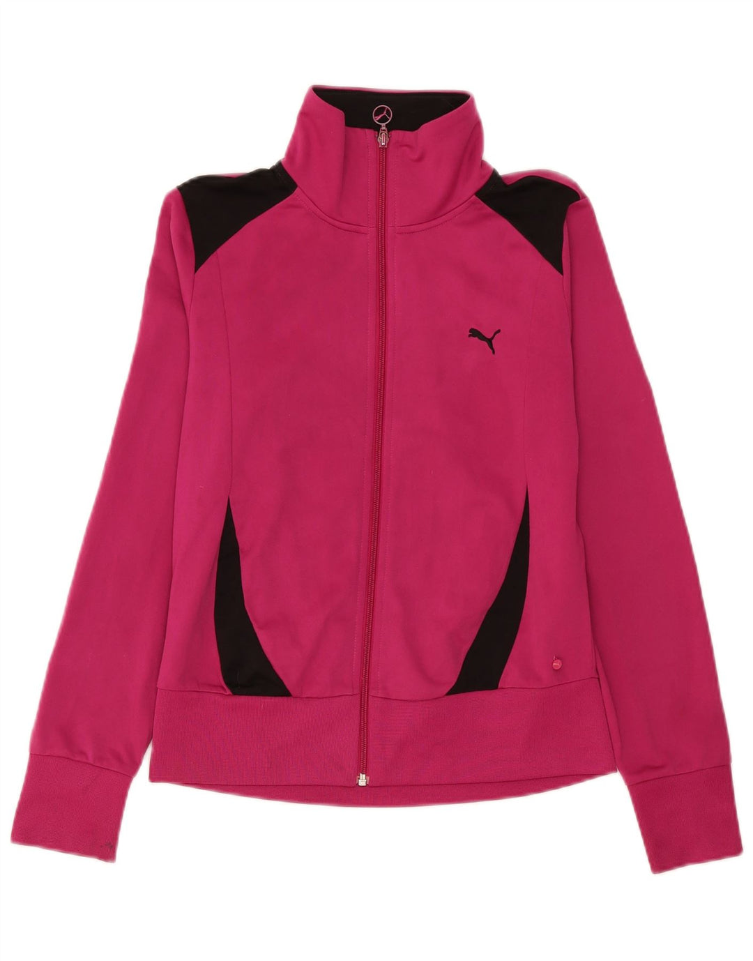 Puma træningsdragt topjakke til kvinder UK 14 Medium Pink Colourblock Polyester