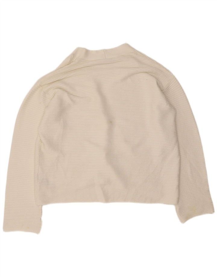 Zara Dame Oversized Cardigan Sweater UK 10 Small White Viscose