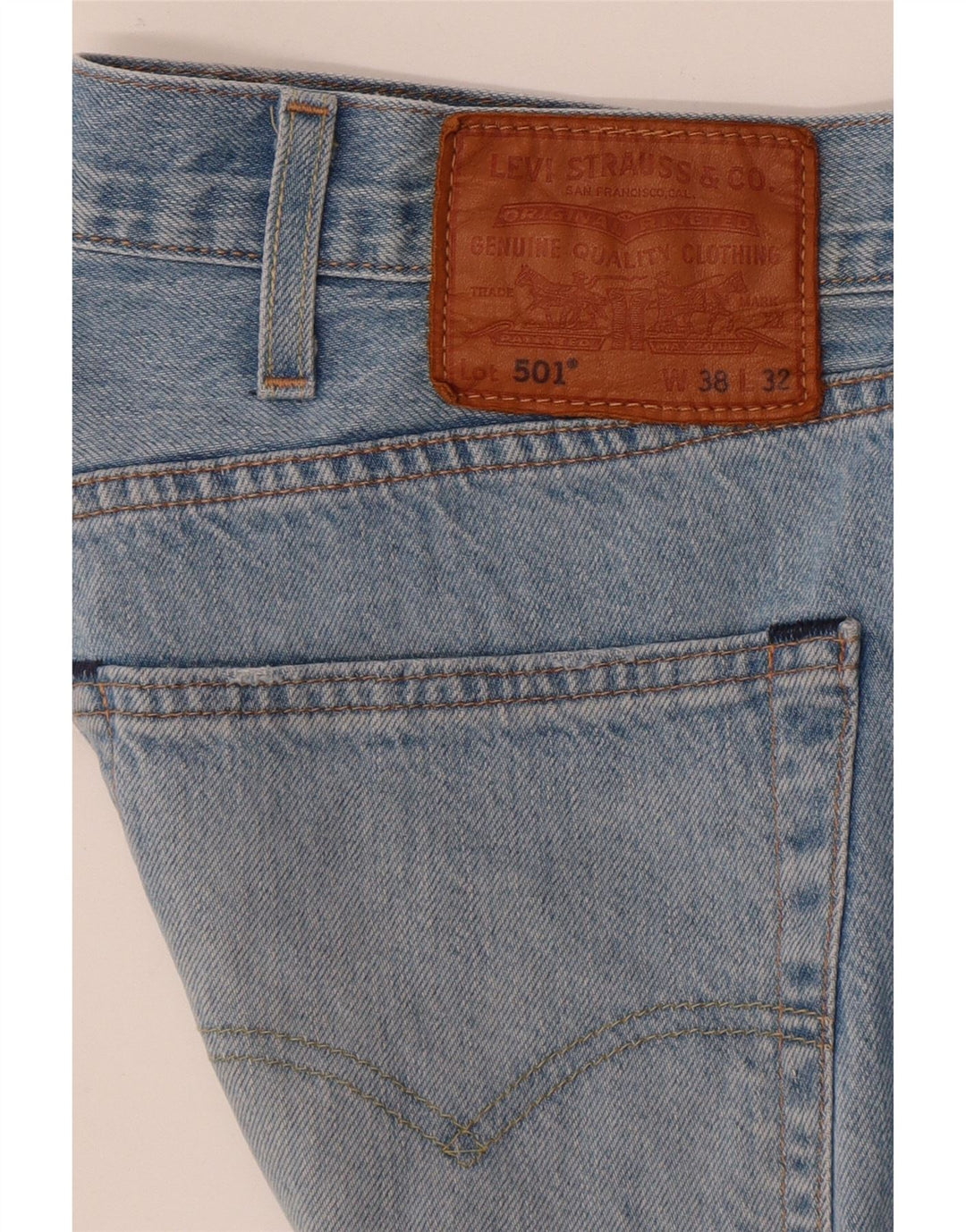 Levi's Herre 501 lige jeans W38 L32 blå bomuld