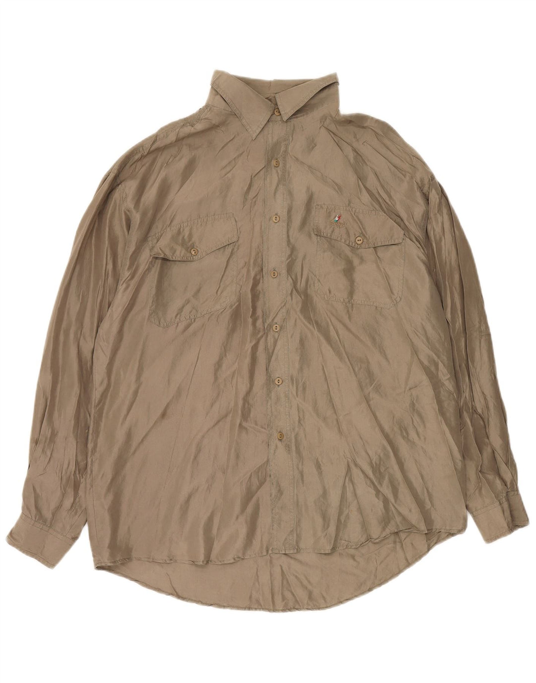 VINTAGE herreskjorte XL brun silke