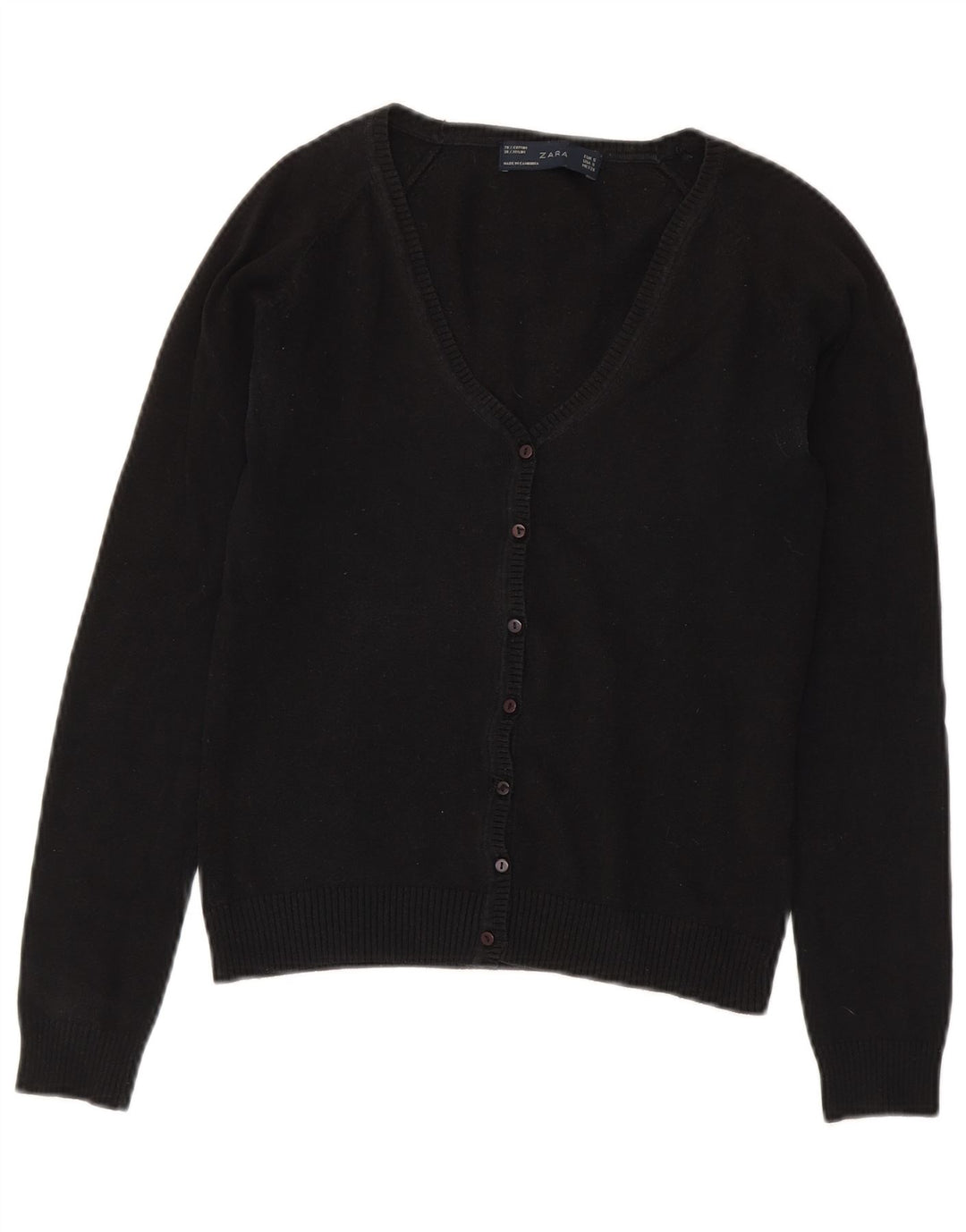 Zara Dame Cardigan Sweater UK 10 Small Black
