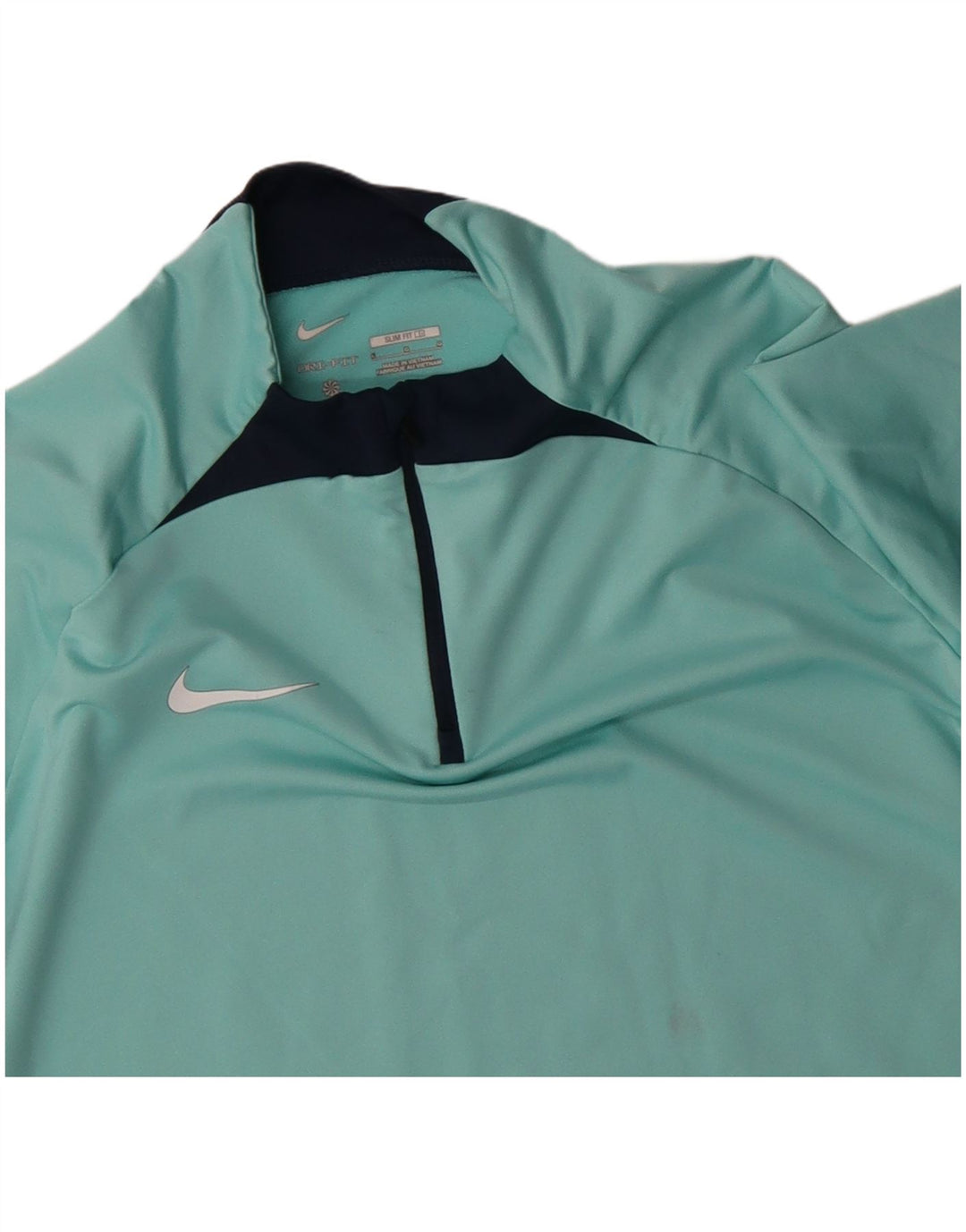 Nike Dame Dri Fit Pullover med lynlås-hals Træningsdragt Top UK 16 Stor turkis