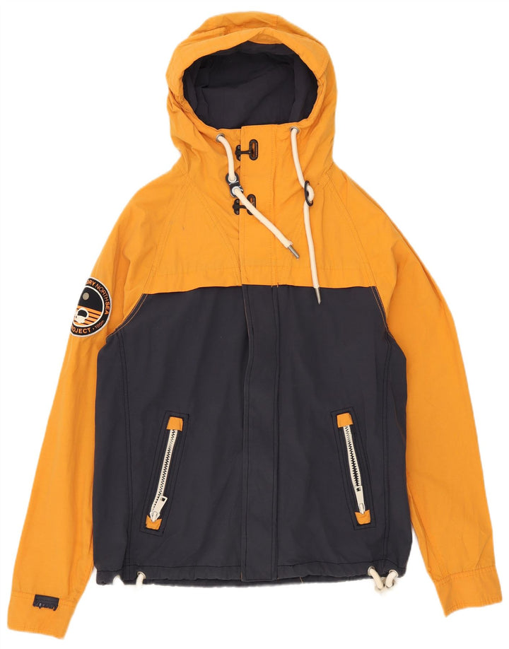 Superdry Windbreaker-jakke med hætte til mænd UK 38 Medium Navy Blue Colourblock